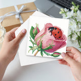 6pcs Diamond Art Painting Kit Greeting Card, Bugs in Flowers 5D DIY Special Shape Diamond Greeting Card Creative Gifts, Christmas Thanksgiving Greeting Card Congratulation