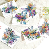 6pcs Diamond Painting Kit Greeting Card, Dragonfly 5D DIY Diamond Handmade Holiday Greeting Card with Envelope, Christmas Gift Congratulation