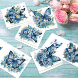 6pcs Diamond Painting Kit Greeting Card, Pretty Butterfly 5D DIY Diamond Handmade Holiday Greeting Card with Envelope, Christmas Gift Congratulation