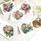 6pcs Diamond Painting Kit Greeting Card with Bow Hat 5D DIY Diamond Handmade Holiday Greeting Card with Envelope, Christmas Gift Congratulation