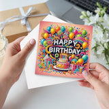 6pcs Diamond Painting Kit Greeting Card, Birthday 5D DIY Diamond Handmade Holiday Greeting Card with Envelope, Christmas Gift Congratulation