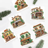 6pcs Diamond Painting Kit Greeting Card, Ideal House 5D DIY Diamond Handmade Holiday Greeting Card with Envelope, Christmas Gift Congratulation