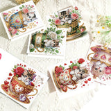 6 pcs Diamond Art Painting Kit Greeting Card, Flower Calf Fine Glitter Greeting Card Gift 5D DIY Special Shape Diamond Card Creative Gift, Holiday Gift Congratulation