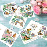 6pcs Diamond Painting Kit Greeting Card, Butterfly 5D DIY Diamond Handmade Holiday Greeting Card with Envelope, Christmas Gift Congratulation