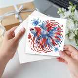 6pcs Diamond Art Painting Kit Greeting Card, Red Carp 5D DIY Special Shape Diamond Greeting Card Creative Gifts, Christmas Thanksgiving Greeting Card Congratulation