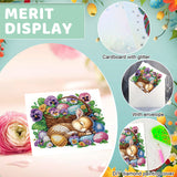 6pcs Diamond Art Painting Kit Greeting Card, Hat Bunny 5D DIY Diamond Handmade Holiday Greeting Card with Envelope, Christmas Gift Congratulation