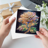 6pcs Diamond Art Painting Kit Greeting Card, Blooming Rose Bouquet 5D DIY Special Shape Diamond Greeting Card Creative Gifts, Christmas Thanksgiving Greeting Card Congratulation