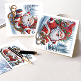 6 Pcs DIY 5D Diamond art Painting Christmas Cards Kits for Adults Diamond Art Greeting Cards Art Craft Gifts for Christmas (penguins)