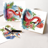 6pcs Diamond Painting Kit Greeting Card, Red Swan 5D DIY Diamond Handmade Holiday Greeting Card with Envelope, Christmas Gift Congratulation
