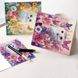 6 pcs Diamond Art Painted Greeting Card, Squirrel 5D DIY Special Shape Diamond Card Creative Gift, Christmas Thanksgiving Greeting Card Congratulation