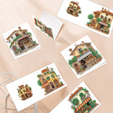 6pcs Diamond Painting Kit Greeting Card, Ideal House 5D DIY Diamond Handmade Holiday Greeting Card with Envelope, Christmas Gift Congratulation