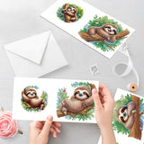6pcs Diamond Painting Kit Greeting Card, Sloth 5D DIY Diamond Handmade Holiday Greeting Card with Envelope, Christmas Gift Congratulation