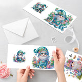 6pcs Diamond Painting Kit Greeting Card, Happy Gnome 5D DIY Diamond Handmade Holiday Greeting Card with Envelope, Christmas Gift Congratulation