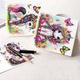 6 pcs Diamond Art Painted Greeting Card, Prairie Horse 5D DIY Special Shape Diamond Card Creative Gift, Christmas Thanksgiving Greeting Card Congratulation
