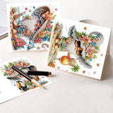 6pcs Diamond Art Painting Set Greeting Card, Fashion Seaside Gnome 5D DIY Special Shape Diamond Greeting Card Creative Gifts, Christmas Thanksgiving Greeting Card Congratulations