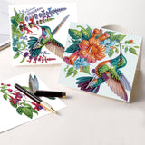 6pcs Diamond Art Painting Set Greeting Card, Tulip Birdie 5D DIY Special Shape Diamond Greeting Card Creative Gifts, Christmas Thanksgiving Greeting Card Congratulation