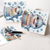 6pcs Diamond Art Painting Kit Greeting Card, Dolphin Birthday Cake 5D DIY Special Shape Diamond Greeting Card Creative Gift, Christmas Thanksgiving Greeting Card Congratulation