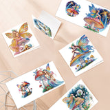 6pcs Diamond Painting Kit Greeting Card, Mushroom Genie 5D DIY Diamond Handmade Holiday Greeting Card with Envelope, Christmas Gift Congratulation