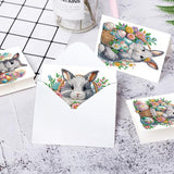 6pcs Diamond Painting Kit Greeting Card, Rabbit 5D DIY Diamond Handmade Holiday Greeting Card with Envelope, Christmas Gift Congratulations