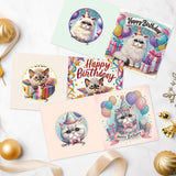 6pcs Diamond Painting Kit Greeting Card, Mermaid 5D DIY Diamond Handmade Holiday Greeting Card with Envelope, Christmas Gift Congratulation