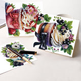 6pcs Diamond Painting Kit Greeting Card, Cake 5D DIY Diamond Handmade Holiday Greeting Card with Envelope, Christmas Gift Congratulation