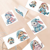 6pcs Diamond Painting Kit Greeting Card, Rabbit 5D DIY Diamond Handmade Holiday Greeting Card with Envelope, Christmas Gift Congratulations