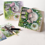 6pcs Diamond Art Painting Kit Greeting Card, Little Elephant Dandelion 5D DIY Special Shape Diamond Greeting Card Creative Gifts, Christmas Thanksgiving Greeting Card Congratulation