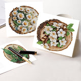 6pcs Diamond Painting Kit Greeting Card, Flower 5D DIY Diamond Handmade Holiday Greeting Card with Envelope, Christmas Gift Congratulation