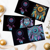 6pcs Diamond Art Painting Kit Greeting Card, Wolf Sunflower Roses Dreamcatcher 5D DIY Special Shape Diamond Greeting Card Creative Gifts, Christmas Thanksgiving Greeting Card Congratulation