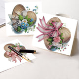 6pcs Diamond Painting Kit Greeting Card with Bow Hat 5D DIY Diamond Handmade Holiday Greeting Card with Envelope, Christmas Gift Congratulation