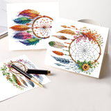 6pcs Diamond Art Painting Set Greeting Card, Colourful Dreamcatcher 5D DIY Special Shape Diamond Greeting Card Creative Gifts, Christmas Thanksgiving Greeting Card Congratulation