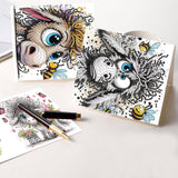 6pcs Diamond Art Painting Kit Greeting Card, Messy Goat 5D DIY Special Shape Diamond Greeting Card Creative Gifts, Christmas Thanksgiving Greeting Card Congratulation