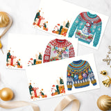 6pcs Diamond Art Painting Kit Greeting Card, Christmas Clothes 5D DIY Special Shape Diamond Greeting Card Creative Gifts, Christmas Thanksgiving Greeting Card Congratulation