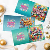 6pcs Diamond Painting Kit Greeting Card, Birthday 5D DIY Diamond Handmade Holiday Greeting Card with Envelope, Christmas Gift Congratulation