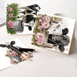 6pcs Diamond Painting Kit Greeting Card, Cow 5D DIY Diamond Handmade Holiday Greeting Card with Envelope, Christmas Gift Congratulation