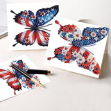 6pcs Diamond Art Painting Kit Greeting Card, Colourful Butterfly 5D DIY Special Shape Diamond Greeting Card Creative Gift, Christmas Thanksgiving Greeting Card Congratulation