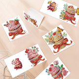 6pcs Diamond Painting Kit Greeting Cards, Cupcakes 5D DIY Diamond Handmade Holiday Greeting Cards with Envelopes, Christmas Gifts Congratulations!