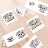 6pcs Diamond Painting Kit Greeting Card, Animal 5D DIY Diamond Handmade Holiday Greeting Card with Envelope, Christmas Gift Congratulation