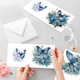 6pcs Diamond Painting Kit Greeting Card, Pretty Butterfly 5D DIY Diamond Handmade Holiday Greeting Card with Envelope, Christmas Gift Congratulation