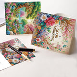 6pcs Diamond Art Painting Kit Greeting Card, Dream Beauty 5D DIY Special Shape Diamond Greeting Card Creative Gift, Christmas Thanksgiving Greeting Card Congratulation