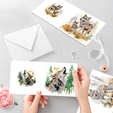 6pcs Diamond Painting Kit Greeting Card, Wolfdog 5D DIY Diamond Handmade Holiday Greeting Card with Envelope, Christmas Gift Congratulation