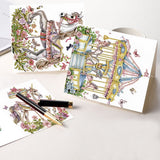 6pcs Diamond Painting Kit Greeting Card, Carousel 5D DIY Diamond Handmade Holiday Greeting Card with Envelope, Christmas Gift Congratulation