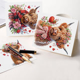 6 pcs Diamond Art Painting Kit Greeting Card, Christmas Gift Gnome Fine Glitter Greeting Card 5D DIY Special Shape Diamond Card Creative Gift, Holiday Gift Congratulation