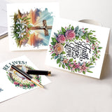6pcs Diamond Painting Kit Greeting Card, Cross Flower 5D DIY Diamond Handmade Holiday Greeting Card with Envelope, Christmas Gift Congratulations
