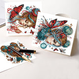 6pcs Diamond Art Painting Set Greeting Card, Butterfly Angel 5D DIY Special Shape Diamond Greeting Card Creative Gifts, Christmas Thanksgiving Greeting Card Congratulation