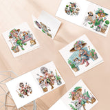6pcs Diamond Painting Kit Greeting Card, Mushroom Genie 5D DIY Diamond Handmade Holiday Greeting Card with Envelope, Christmas Gift Congratulation