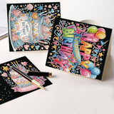 6pcs Diamond Art Painting Kit Greeting Card, Birthday Wishes 5D DIY Special Shape Diamond Greeting Card Creative Gift, Christmas Thanksgiving Greeting Card Congratulation