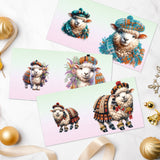 6pcs Diamond Art Painting Kit Greeting Card, Hat Goat 5D DIY Special Shape Diamond Greeting Card Creative Gifts, Christmas Thanksgiving Greeting Card Congratulation