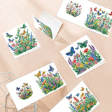 6pcs Diamond Painting Kit Greeting Card, Butterfly 5D DIY Diamond Handmade Holiday Greeting Card with Envelope, Christmas Gift Congratulation