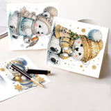 6 pcs Diamond Art Painted Greeting Card, Chocolate Cake 5D DIY Special Shape Diamond Card Creative Gifts, Christmas Thanksgiving Greeting Card Congratulation